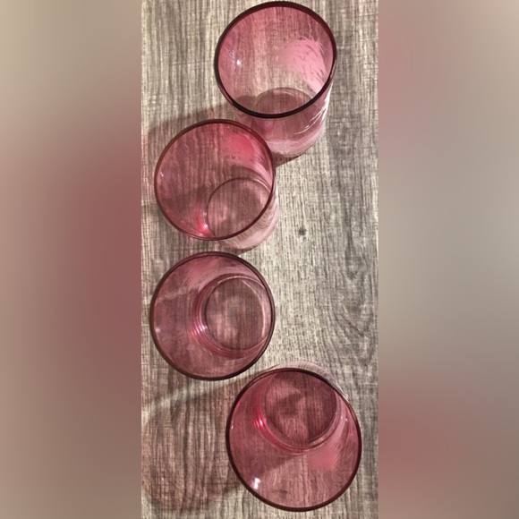 Mary Gregory Etched Pink Glass Tumbler Cup Perfect Condition Early 1900 (4) - Picture 2 of 2